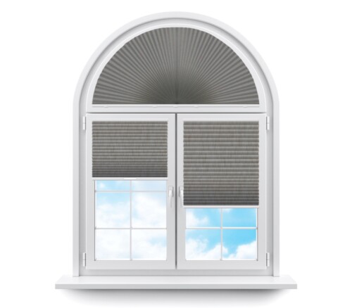 Плиссе арочные (шторы, жалюзи) капри сч коричневый цена. Купить в «Мастерская Жалюзи»