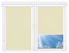 Кассетные рулонные шторы UNI Респект-БО-бежевый цена. Купить в «Мастерская Жалюзи»